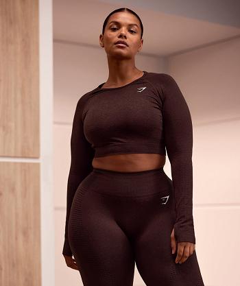 Dámské Oříznuté Topy Gymshark Vital Seamless 2.0 Růžové Hnědé | CZ 3700CTV